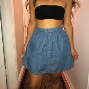 denim a-line skirt